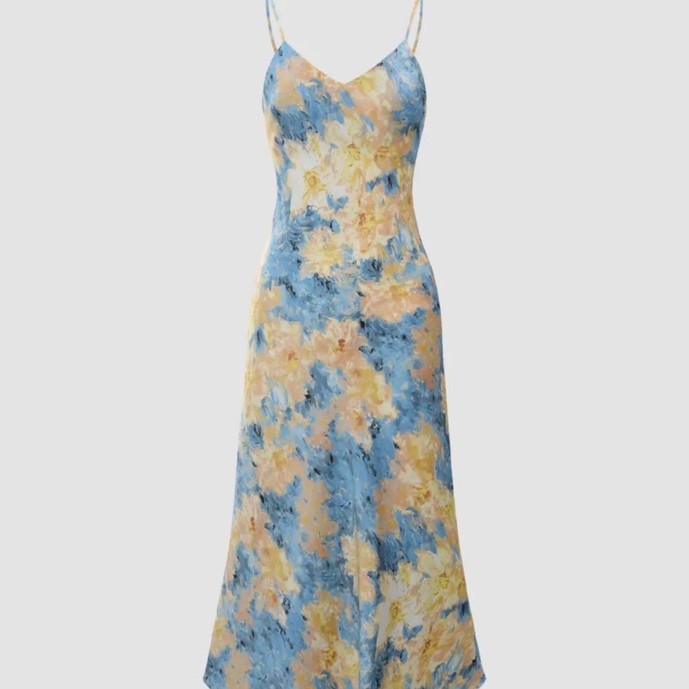 cider oil painting cami midi dress